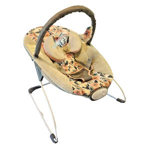 Baby Trend Smart Steps EZ Bouncer 6-Settings Vibrate/Sound Gray Pink Floral Girl